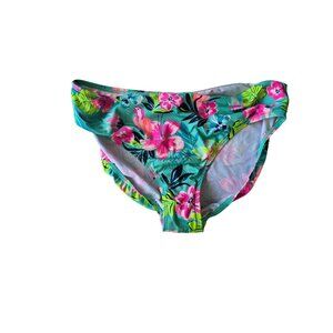 Lands End Girls Tropical Floral Bikini Bottom Size 16 Nylon/Spandex Multicolor S